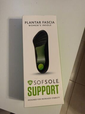 Women's Plantar Fascia Support Insole - Black/Green